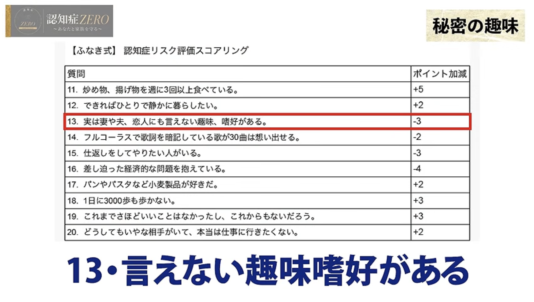 0:43頃／秘密の趣味について話す2人